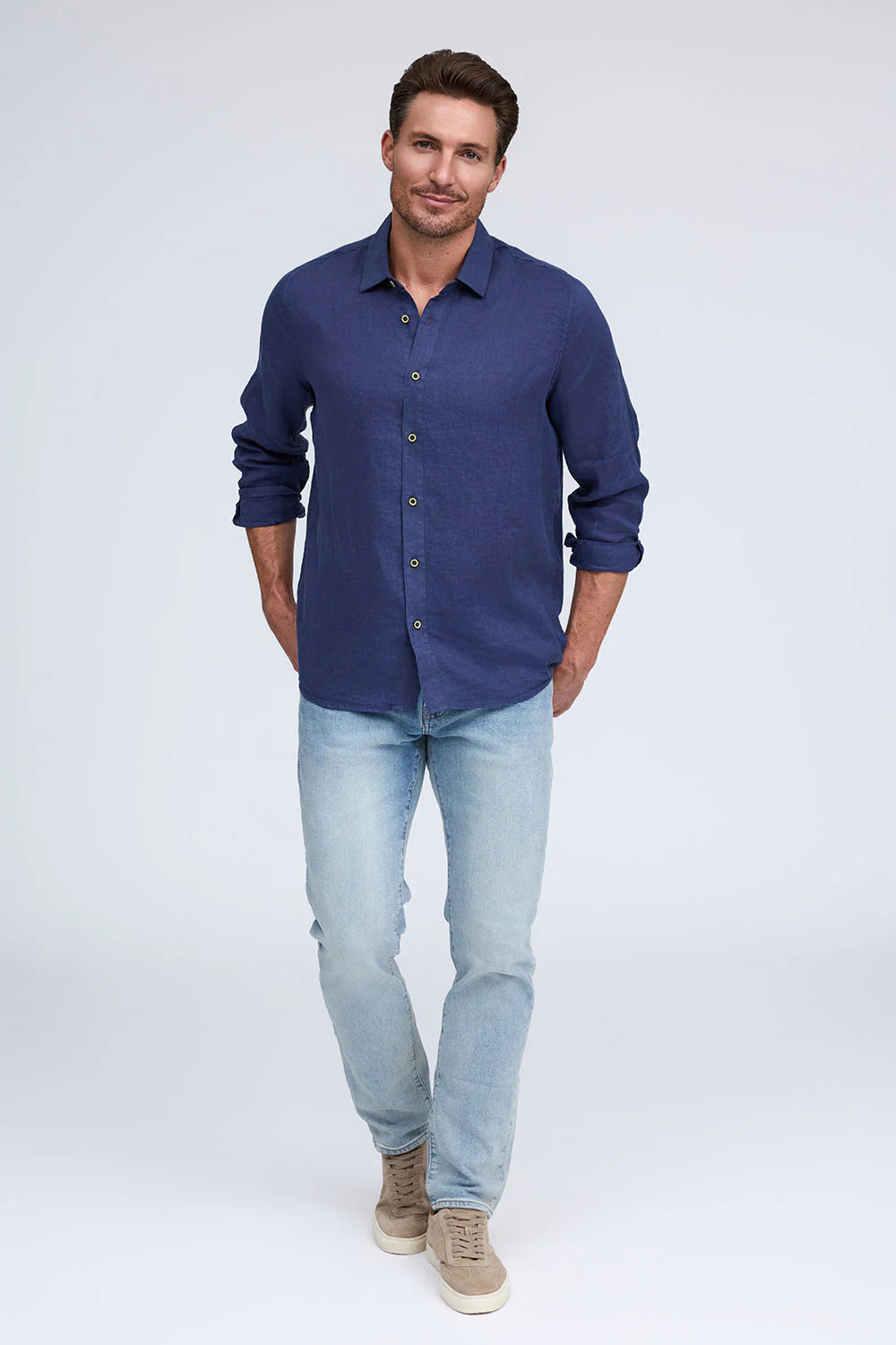 RAFFI Linen L/S in Midnight