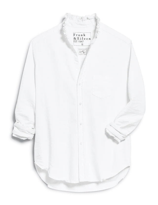 Frank &amp; Eileen Eileen Ruffle Collar Button-Up In White