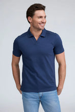 Load image into Gallery viewer, Raffi Silvio Textured Polo in Midnight
