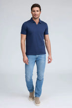 Load image into Gallery viewer, Raffi Silvio Textured Polo in Midnight
