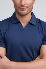 Load image into Gallery viewer, Raffi Silvio Textured Polo in Midnight

