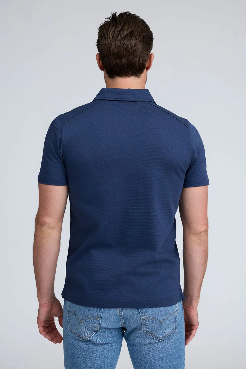 Raffi Silvio Textured Polo In Midnight