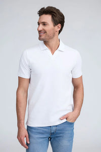 Raffi Silvio Textured Polo in White