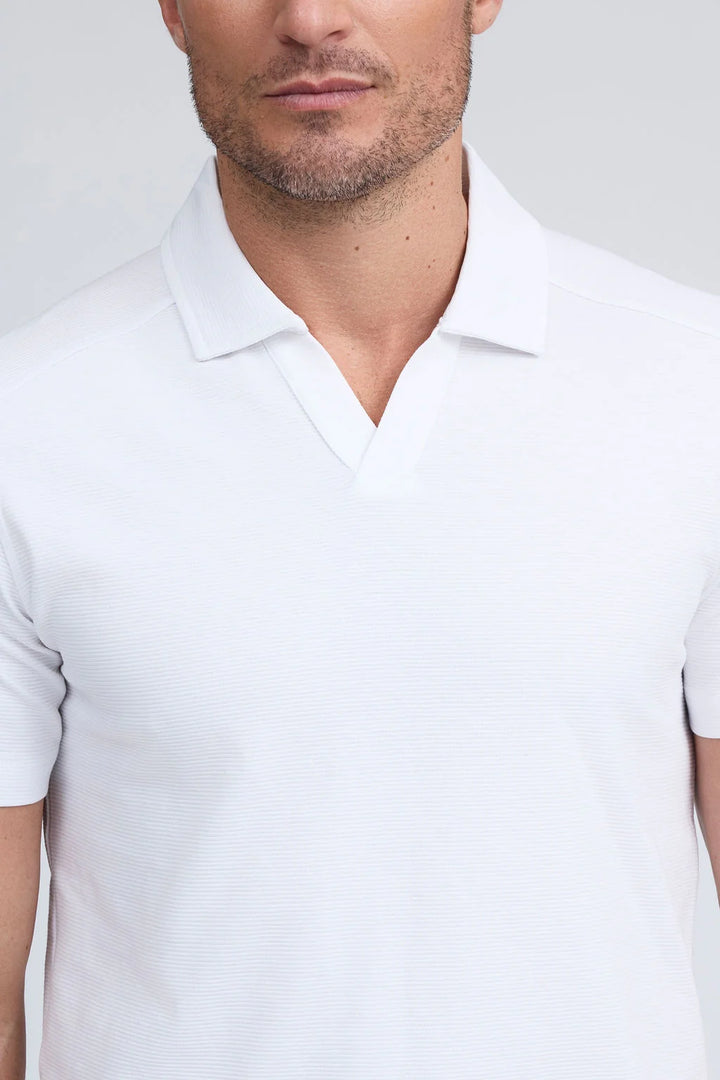Raffi Silvio Textured Polo In White