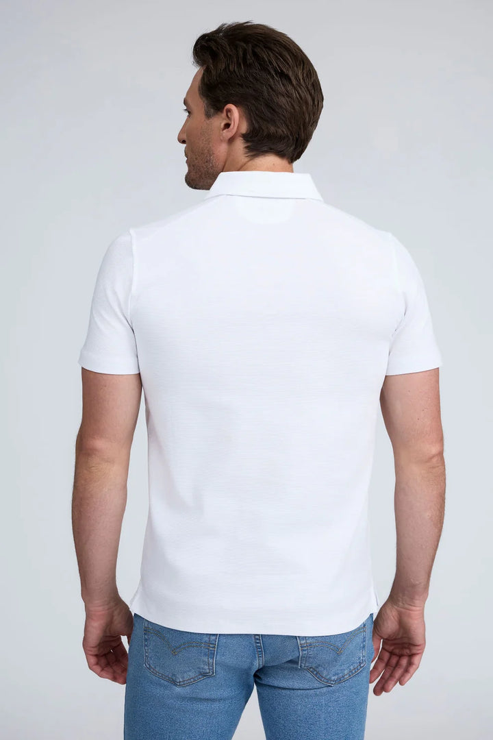 Raffi Silvio Textured Polo In White