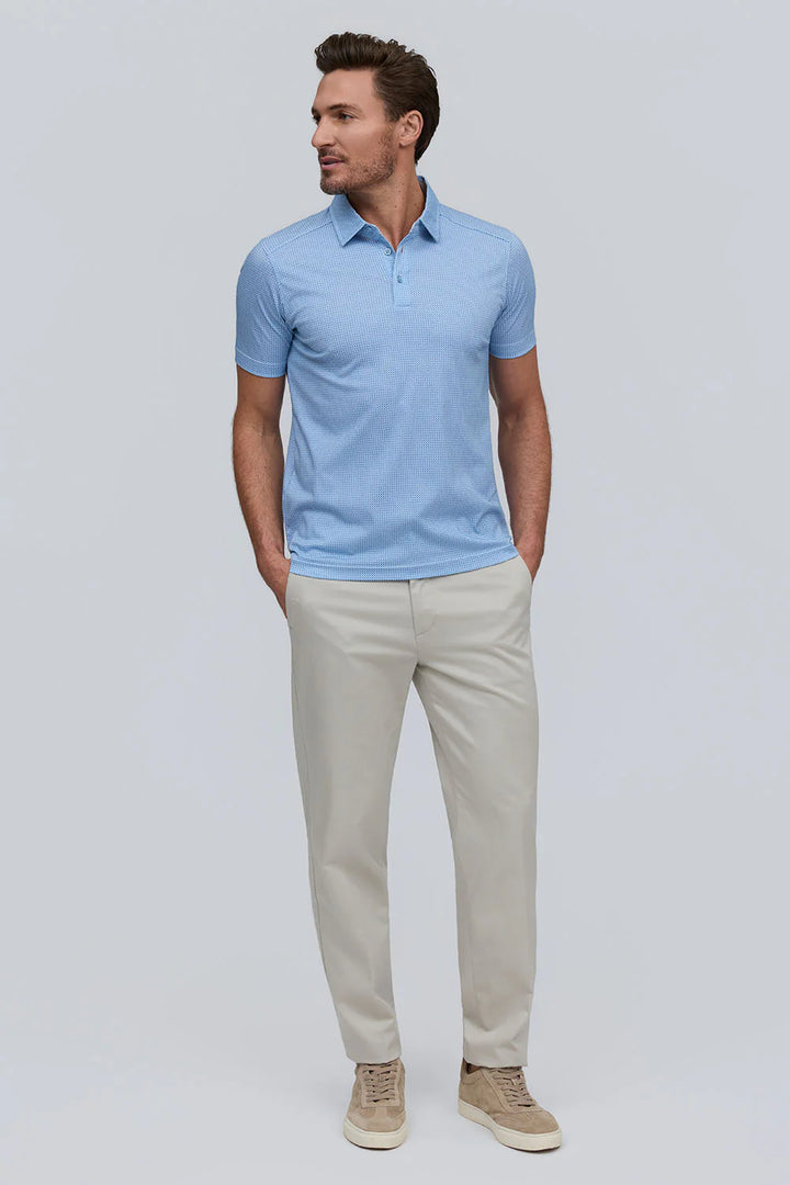 Raffi Lennon Geo Print Polo In Water