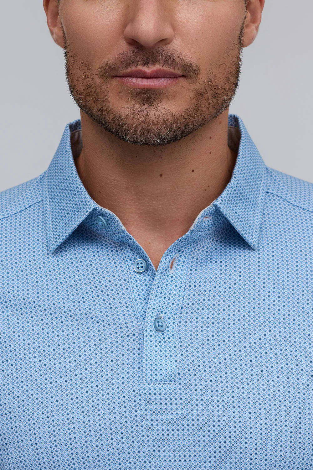 Raffi Lennon Geo Print Polo In Water