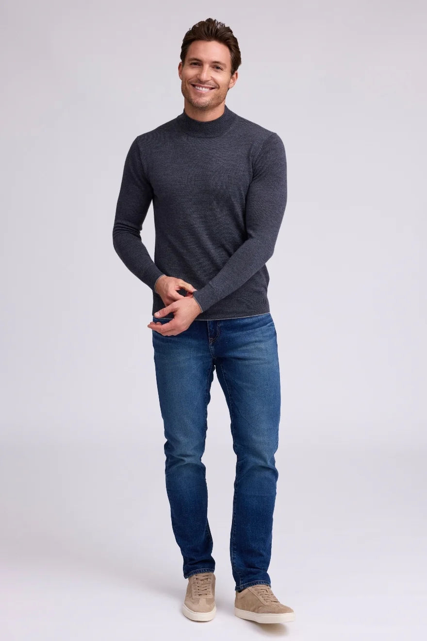 Raffi Merino Mock Neck Charcoal