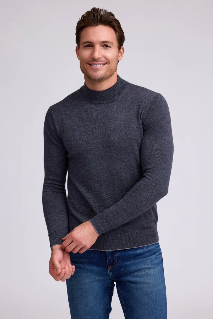 Raffi Merino Mock Neck Charcoal