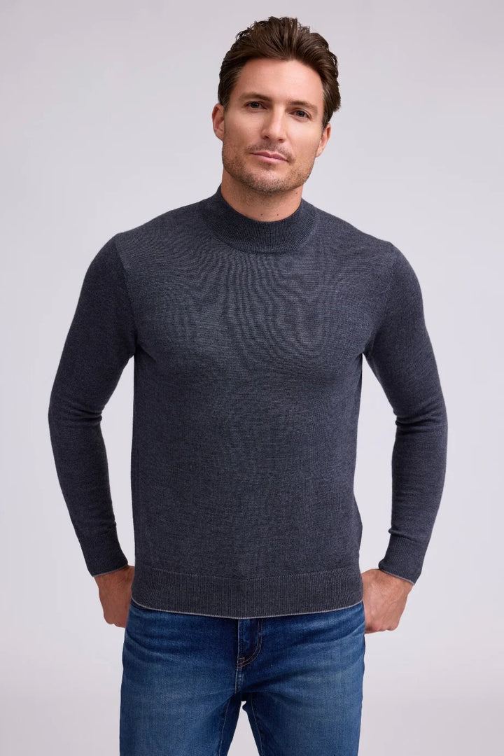 Raffi Merino Mock Neck Charcoal