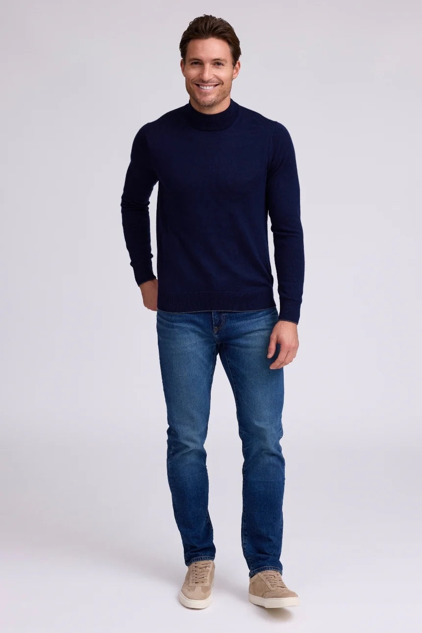 Raffi Merino Mock Neck Navy