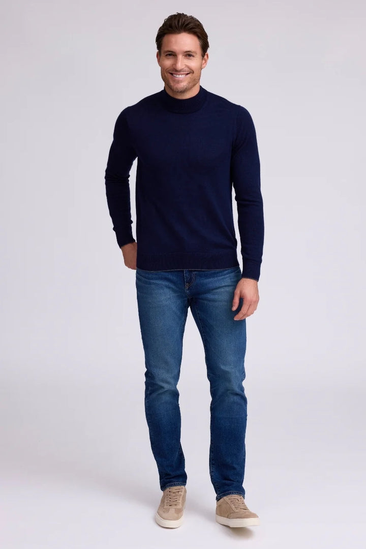 Raffi Merino Mock Neck Navy