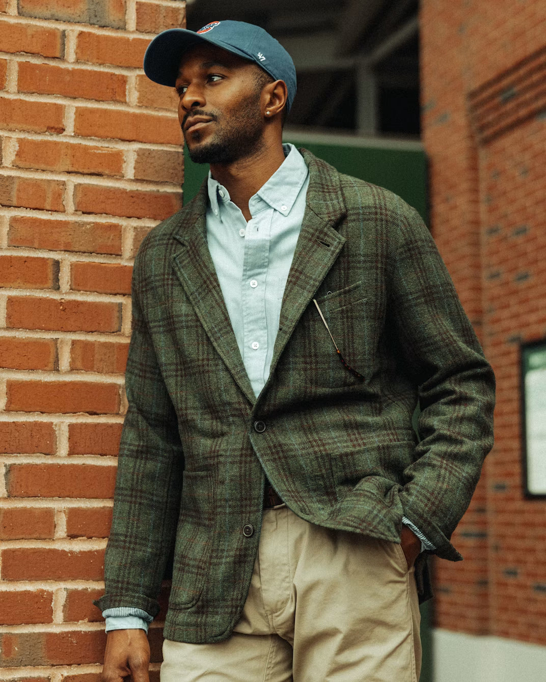 Relwen Heritage Trap Blazer Loden/Rust District Plaid