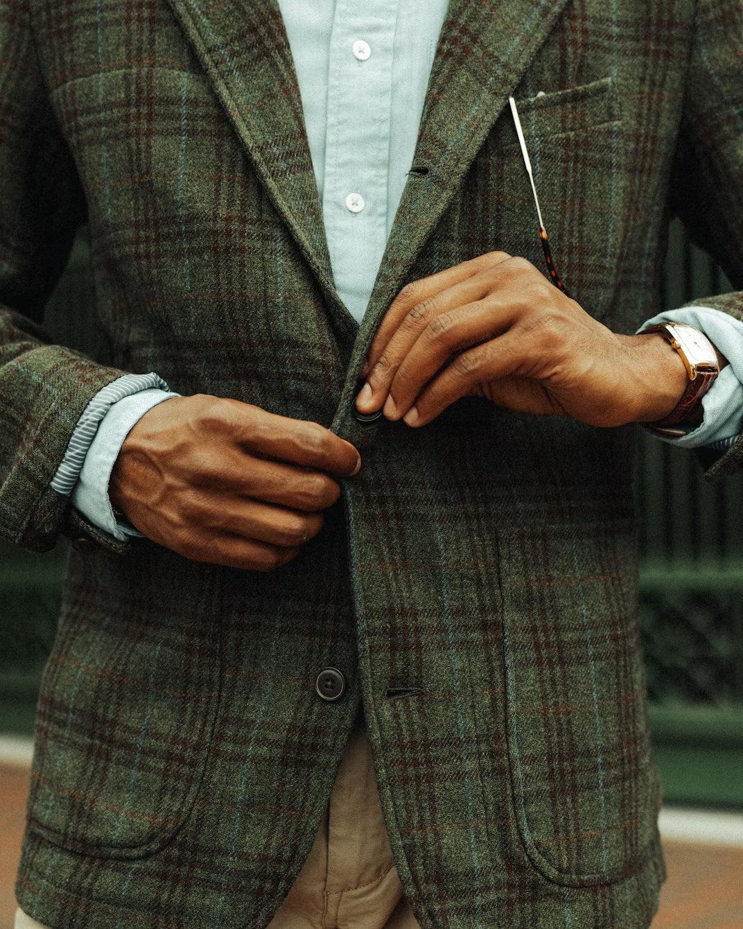 Relwen Heritage Trap Blazer Loden/Rust District Plaid