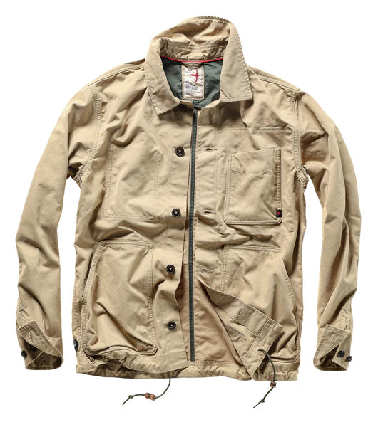 Relwen Canvas Chore Coat In Drill Khaki