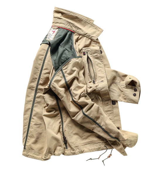 Relwen Canvas Chore Coat In Drill Khaki