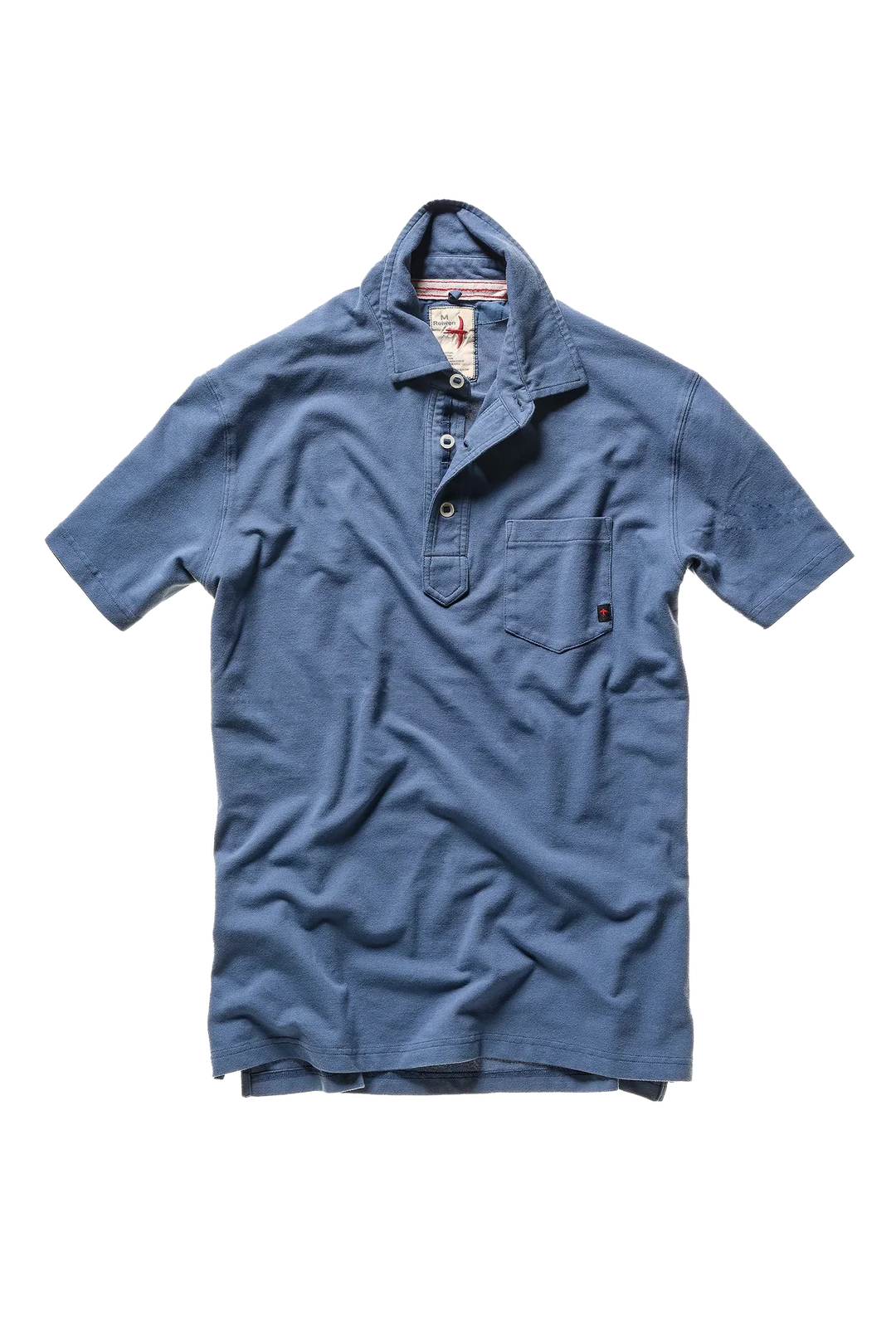 Relwen Pique Slot Polo In Marine Blue