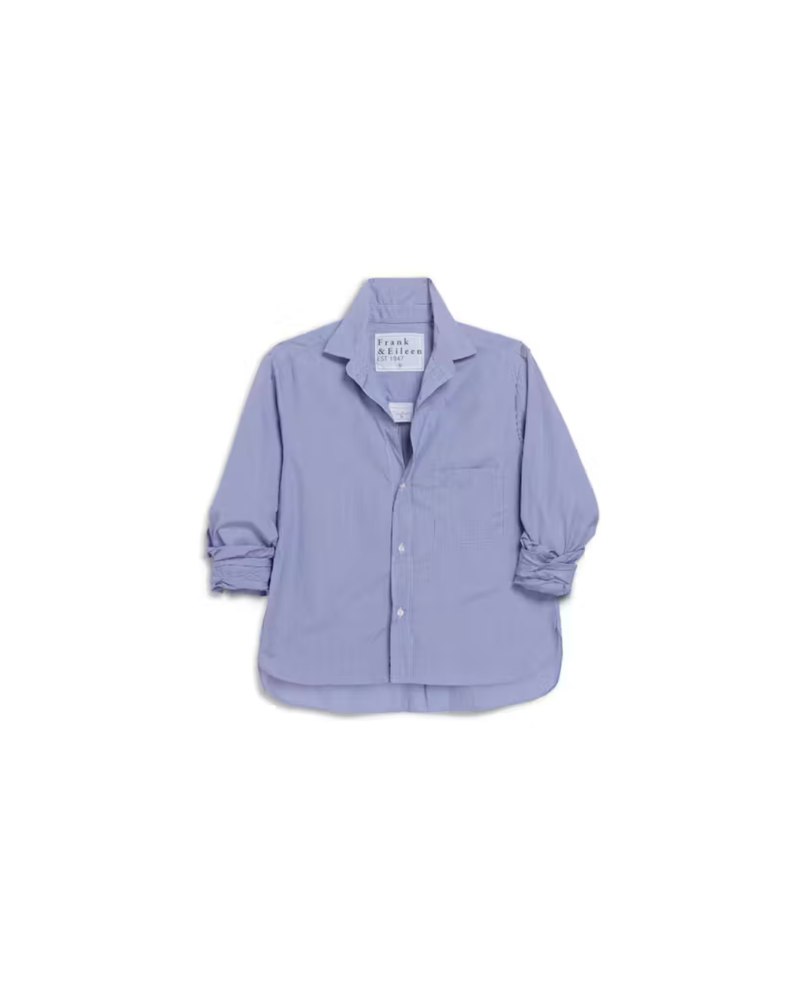 Frank &amp; Eileen Untuckable Button-Up Shirt in Mini Blue Check