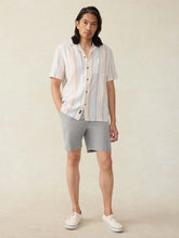 Load image into Gallery viewer, Faherty SS Breeze Camp Shirt in Golden Beach Stripe
