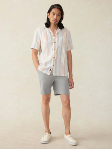 Faherty SS Breeze Camp Shirt in Golden Beach Stripe