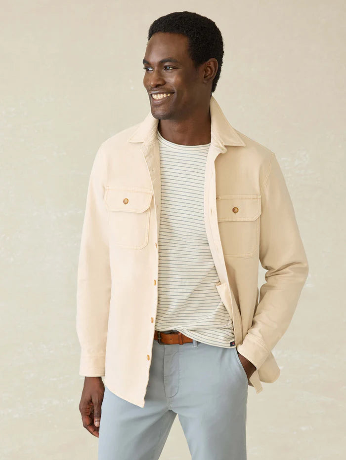 Faherty Sunwashed Canvas Cpo In Sea Salt