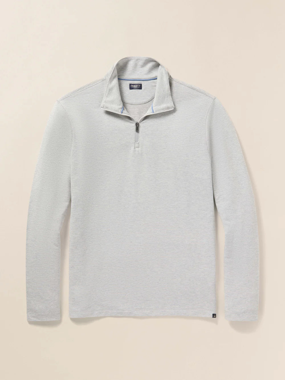 Faherty Men's Movement 1/4 Zip in Grey Cove Stripe