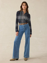 Load image into Gallery viewer, Faherty Women&#39;s Legend Sweater Shirt in Blue Ridge Plaid

