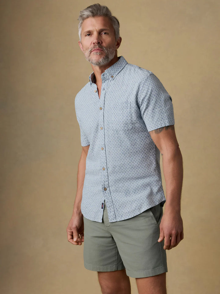 Faherty Short-Sleeve Breeze Shirt - Fishscale Redux