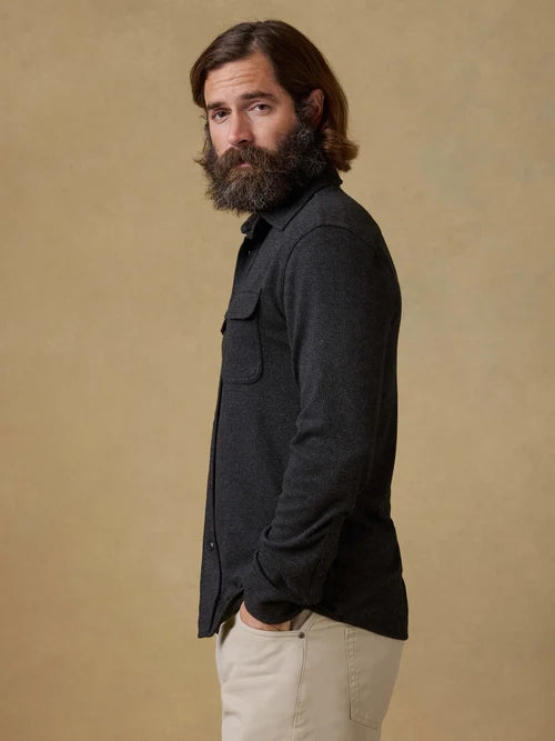 FAHERTY Legend Sweater Shirt - Heathered Black Twill