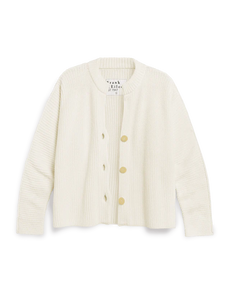 F&E Montecito Crew Neck Cardigan in Ivory