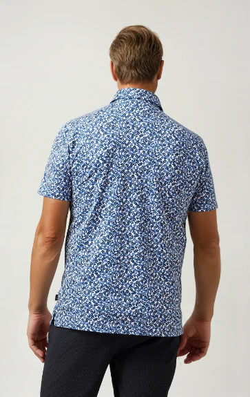 Stone Rose Blue Spring Bloom Stretch Polo
