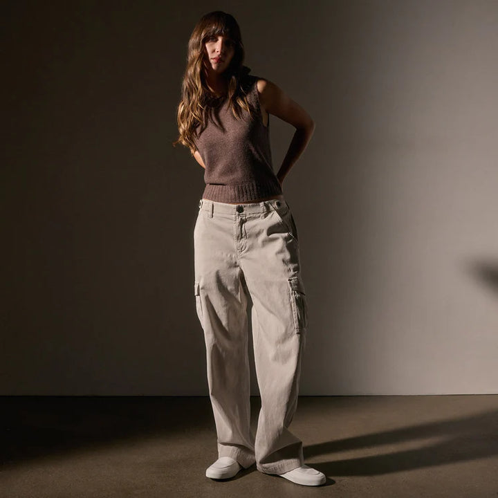 James Perse Army Cotton Slub Cargo Pant In Salt Pigment