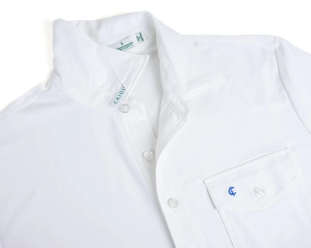 Criquet Performance Sport Players Shirt In White