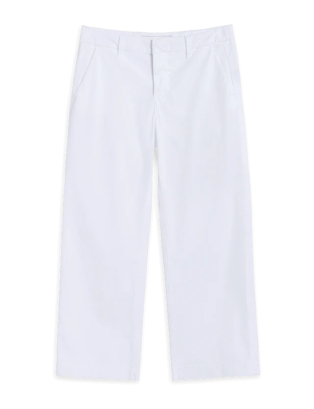 Frank &amp; Eileen Westport Wide-Leg Chino In White Twill