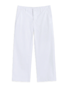 F&E Westport Wide-Leg Chino in White Twill