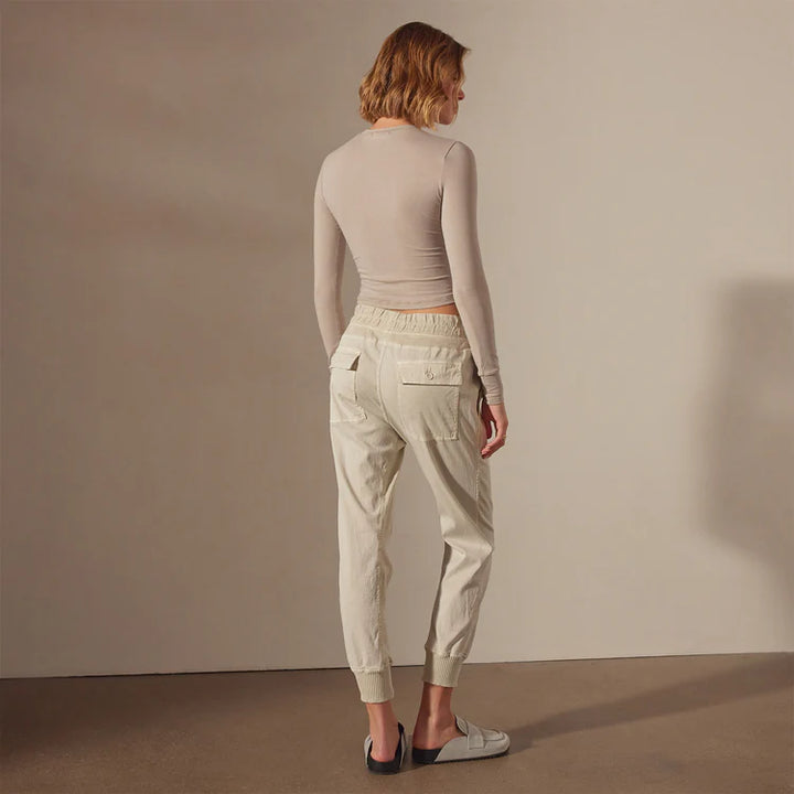 James Perse Mixed Media Pant In Talc