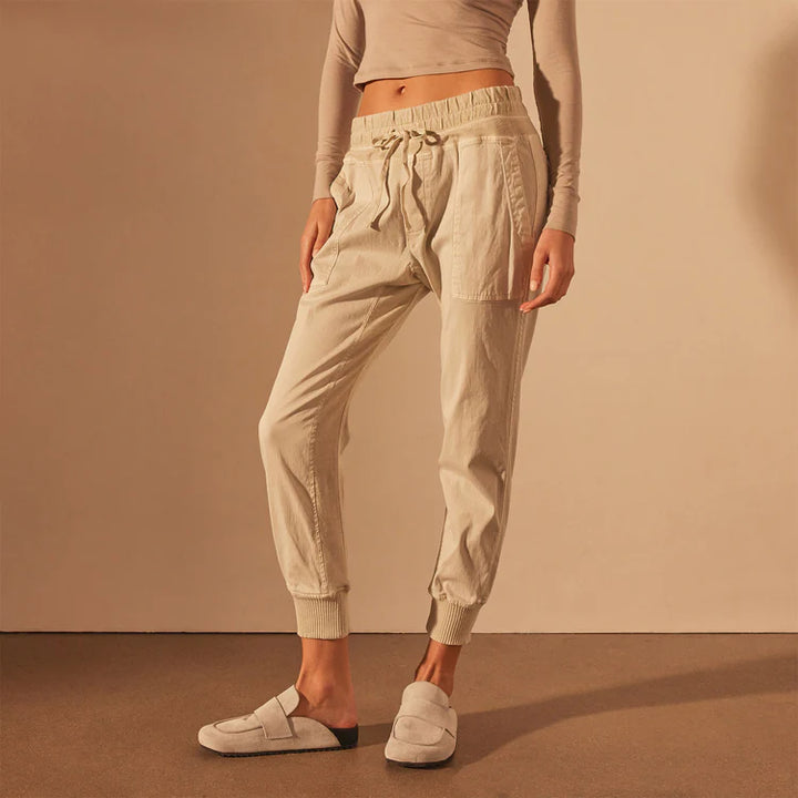 James Perse Mixed Media Pant In Talc