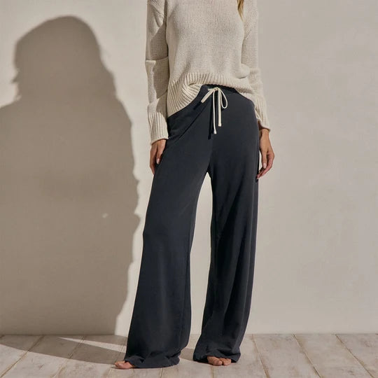 James Perse Wide Leg Sweatpant Blue Noir Pigment
