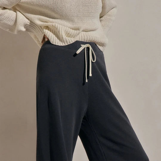 James Perse Wide Leg Sweatpant Blue Noir Pigment