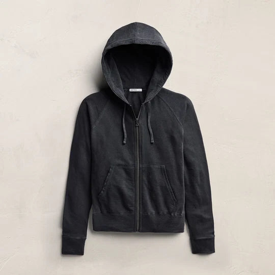 James Perse French Terry Zip Hoody Blue Noir Pigment