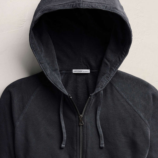 James Perse French Terry Zip Hoody Blue Noir Pigment