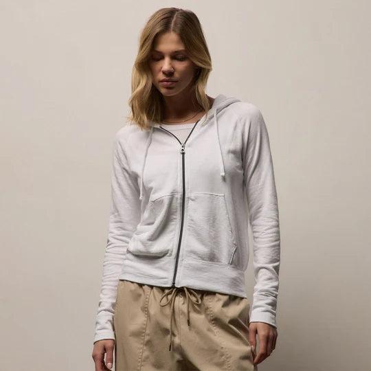 James Perse French Terry Zip Hoody White