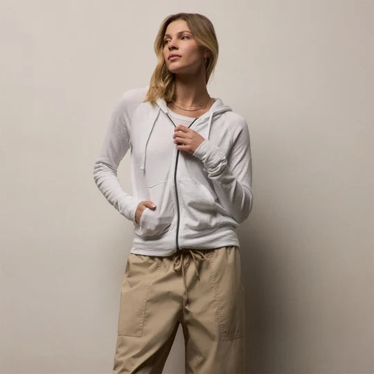 James Perse French Terry Zip Hoody White