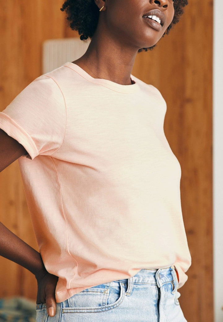Faherty Sunwashed Essential Tee - Peach Whip