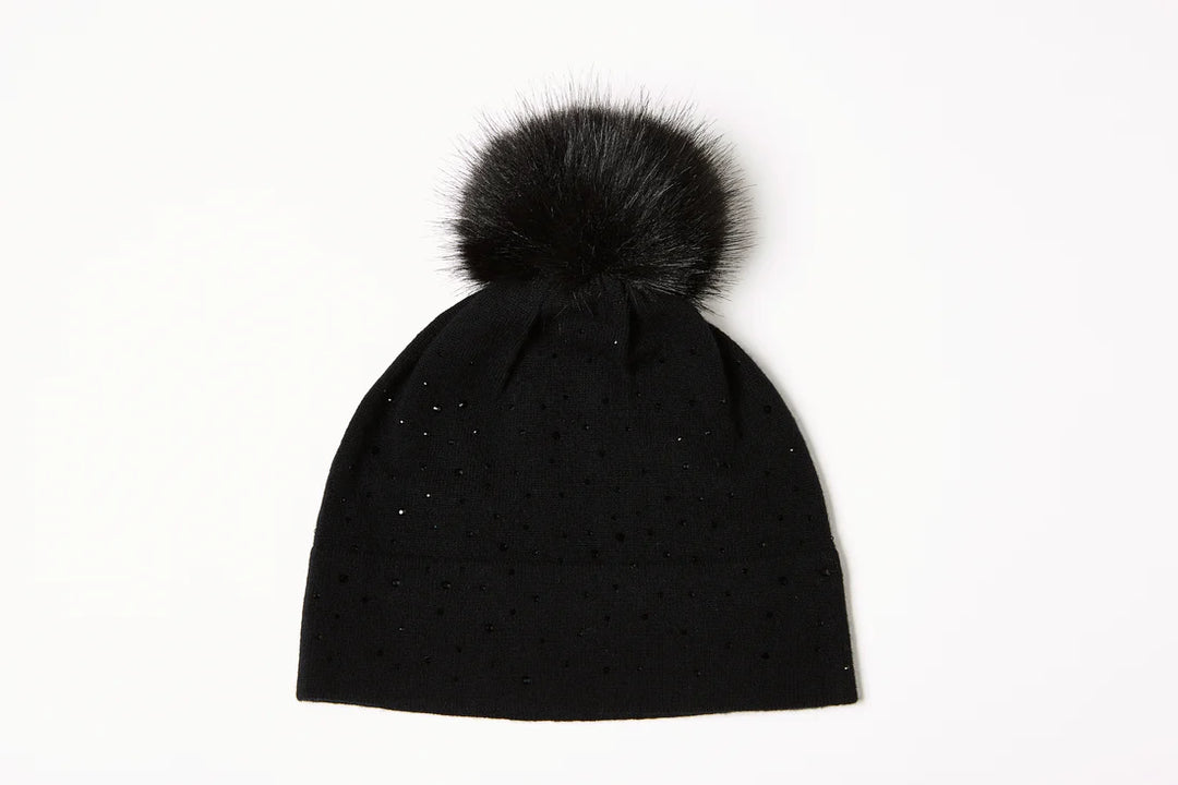 Kinross Cashmere Crystal Hat - Black