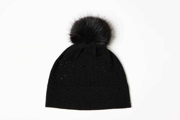 Kinross Cashmere Crystal Hat - Black