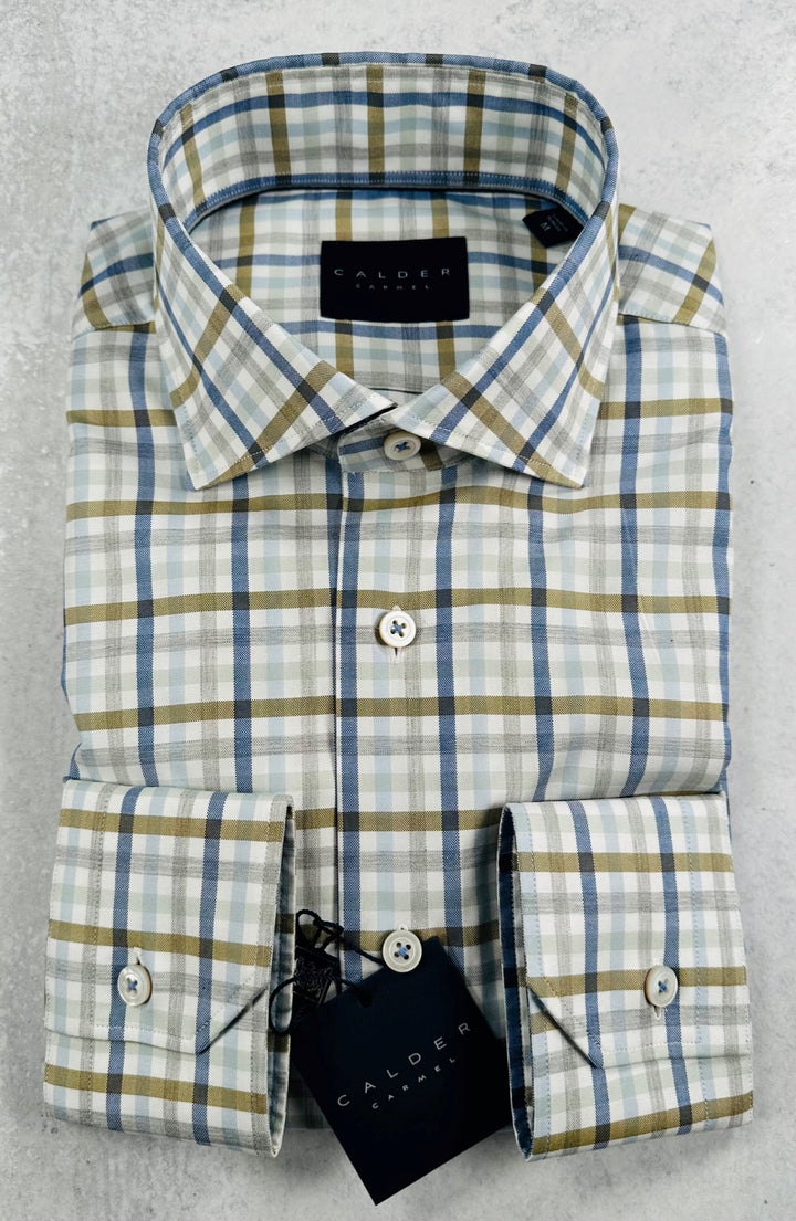 Calder Melange Oxford In Lt Olive