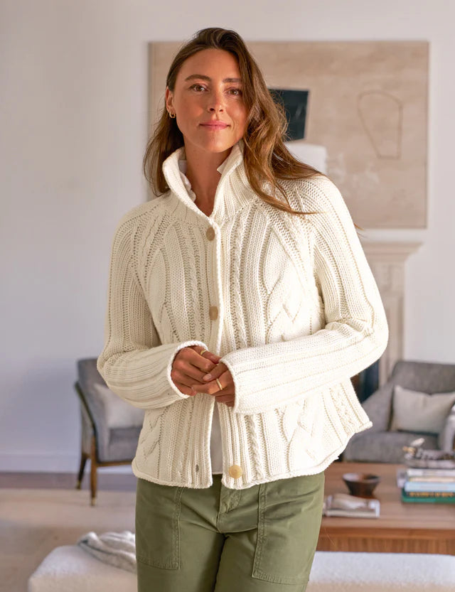 Frank &amp; Eileen Mini Cotswolds Cardigan In Ivory