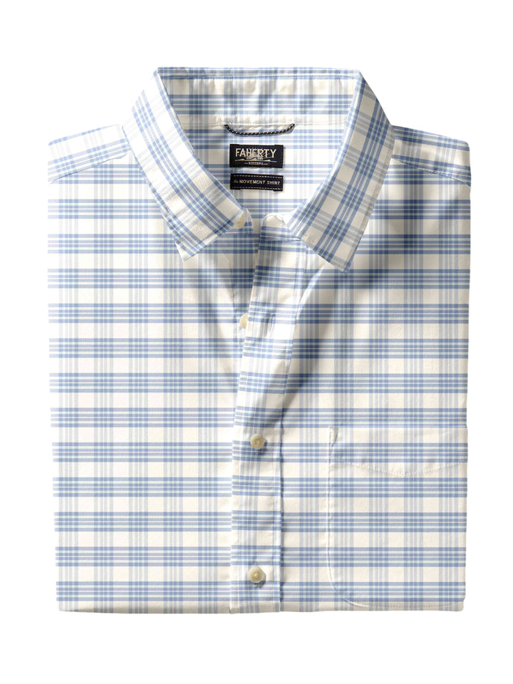 Faherty Movement Monterey Shirt In Ocean White Plaid
