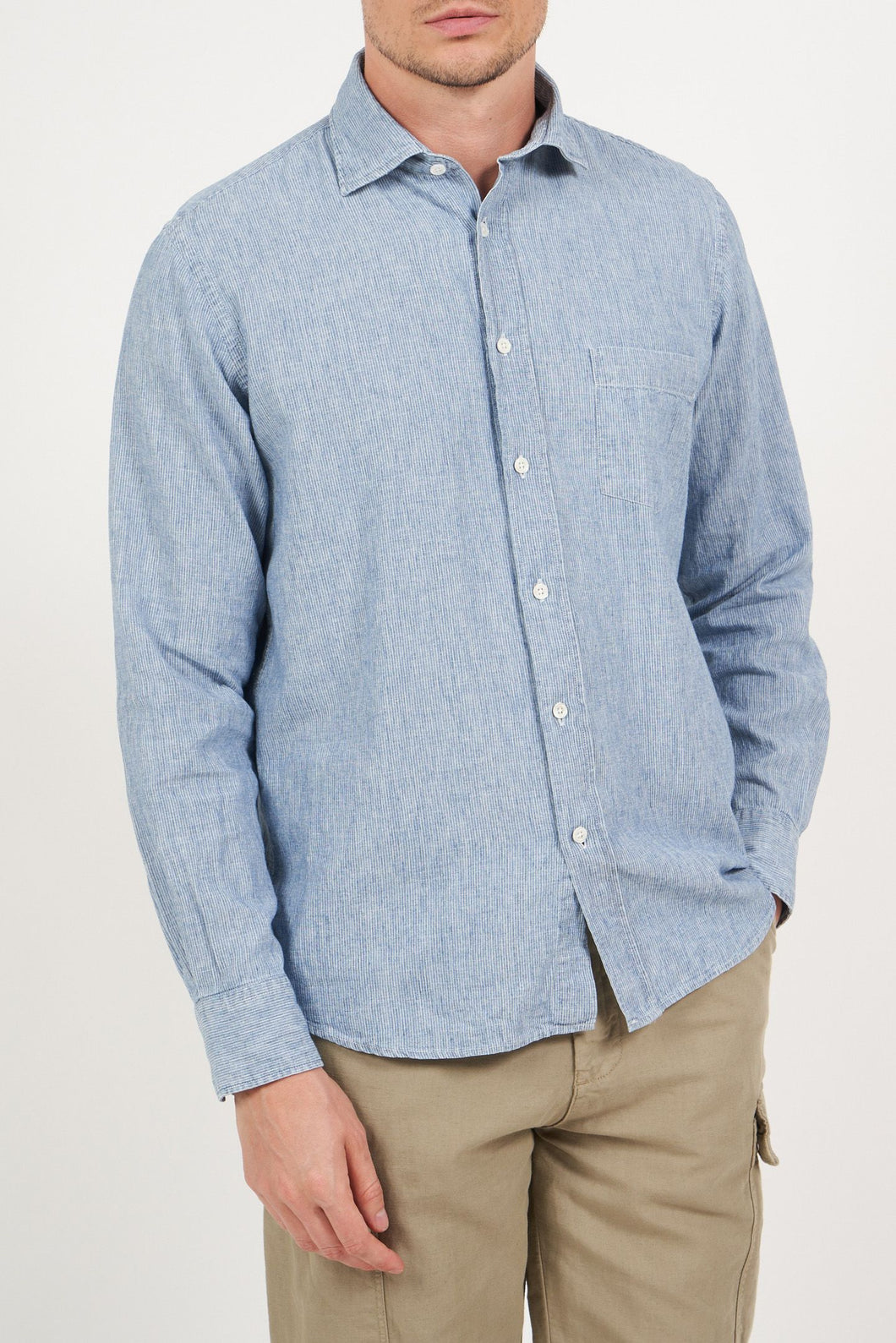 Hartford Shirt in Indigo Stripes